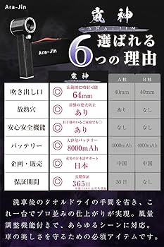 Amazon.co.jp: 嵐神 ARAJIN 最強 ブロワー 洗車 超強力ターボファン